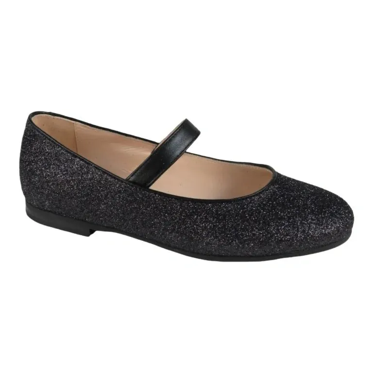 1568 - Black Glitter Strap for Girl by London Kids