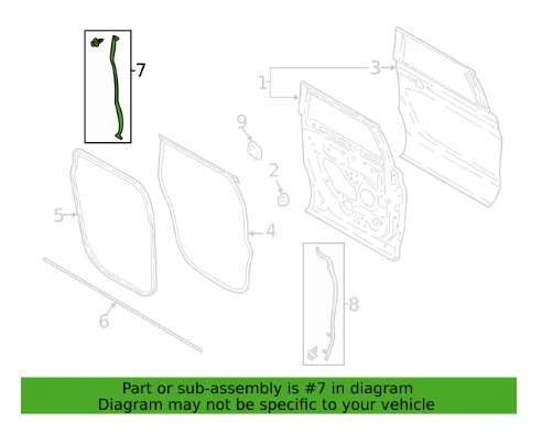 2018-2024 Ford Expedition Rear Driver Side Door Weatherstrip OEM