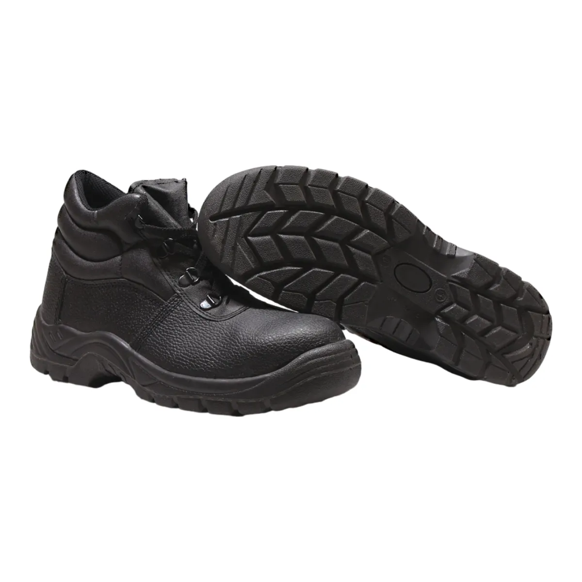 ACCO ESSENTIALS Safety Boots Black Leather Mens UK 9