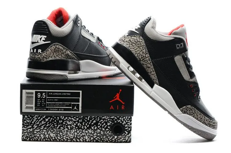 Air Jordan 3 OG Retro Black Cement Basket Ball Sneaker