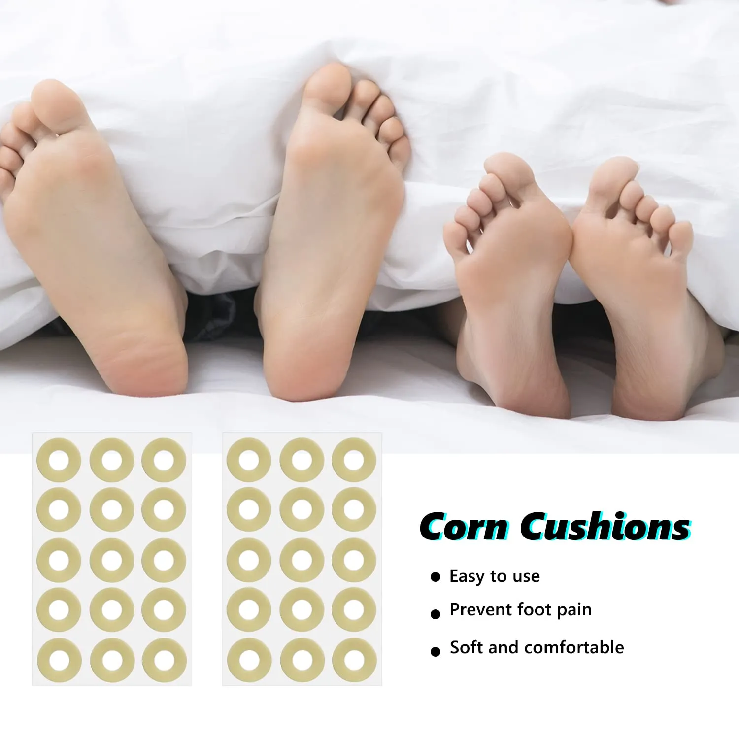 ALLY-MAGIC Corn Cushions 15 PCS Corn Protectos Pads Self Adhesive Soft Foam Pads for Foot Toe Callus Anti Friction Reduce Foot and Heel Pain Y4-RJJYT(YX) Yx