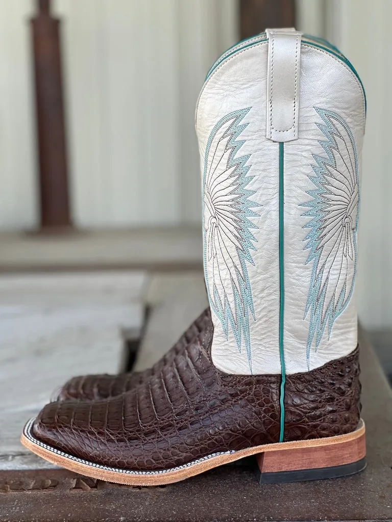 Anderson Bean | Chocolate Lux Hornback Caiman Boot