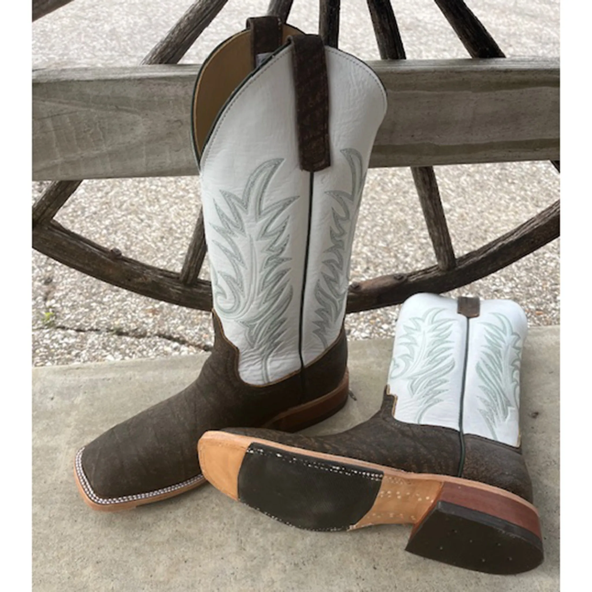 Anderson Bean Tan Safari Cape Buffalo Square Toe Boot