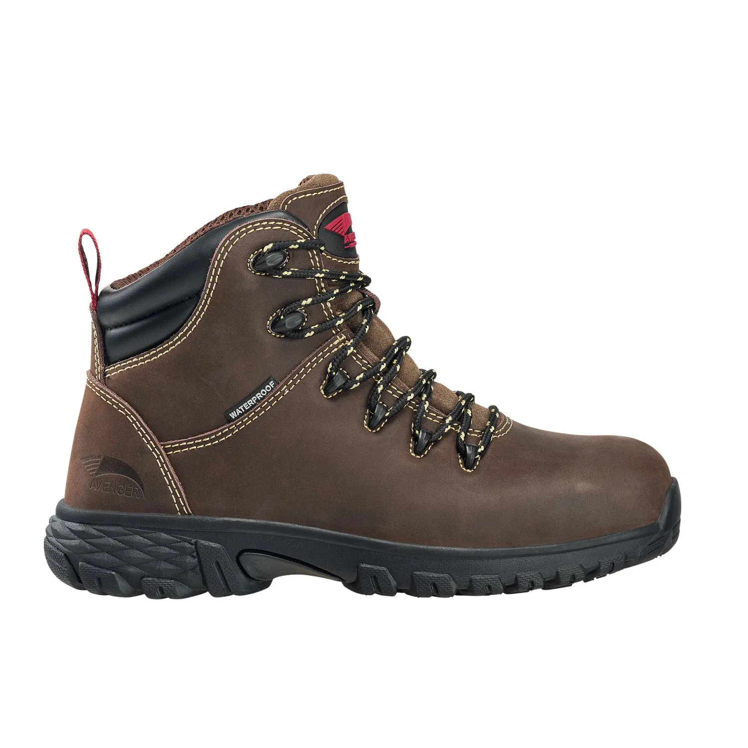 Avenger Mens Flight Mid Brown Leather Work Boots