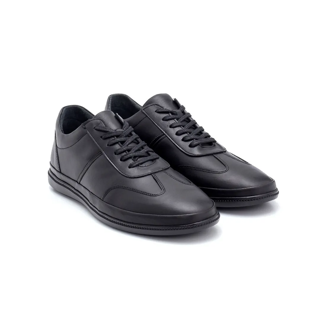 Black Men Leather Sneaker