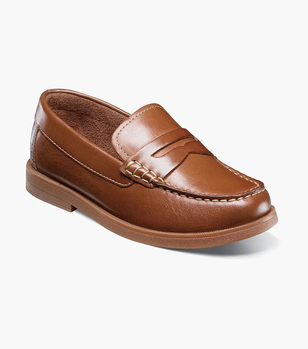 Boys Cognac Moc Toe Penny Loafer