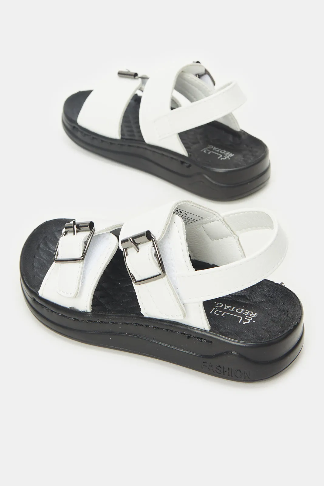 Boys White Buckle Sandal