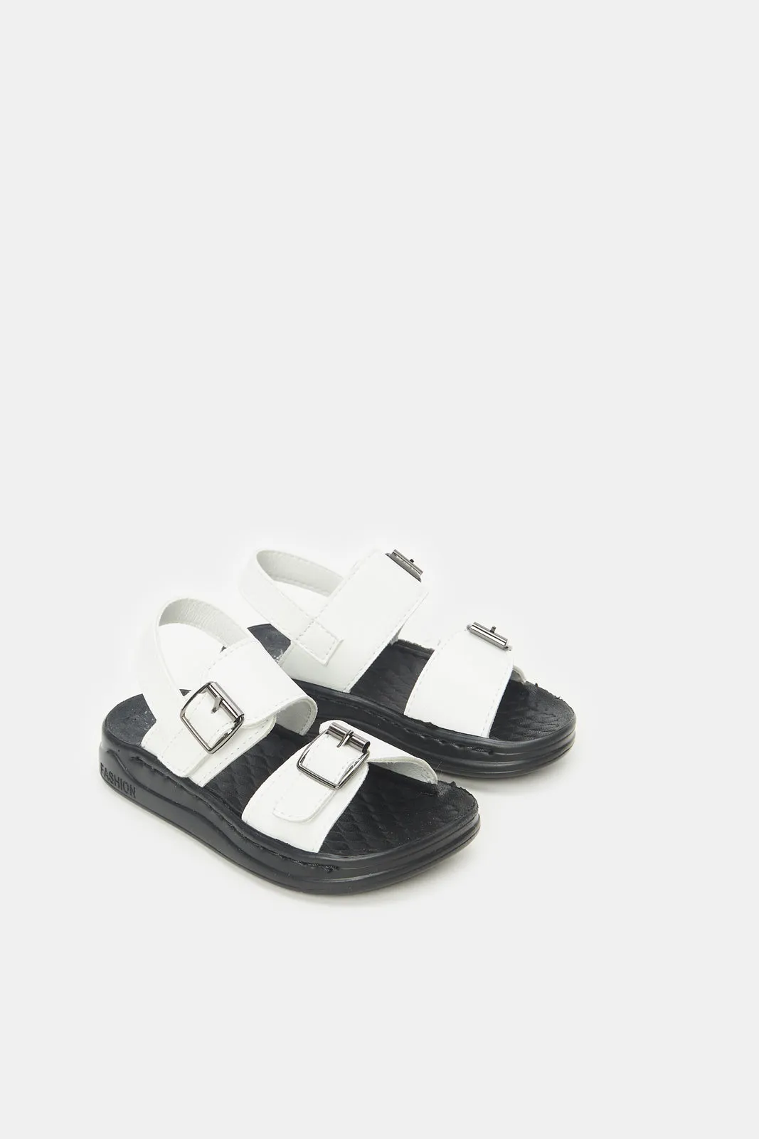 Boys White Buckle Sandal