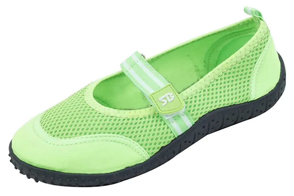 Brand New Women's Slip-On Water Shoes With Velcro Strap Available In 4 Colors