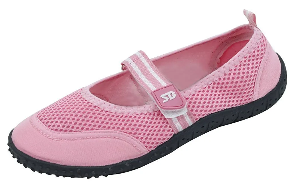 Brand New Women's Slip-On Water Shoes With Velcro Strap Available In 4 Colors