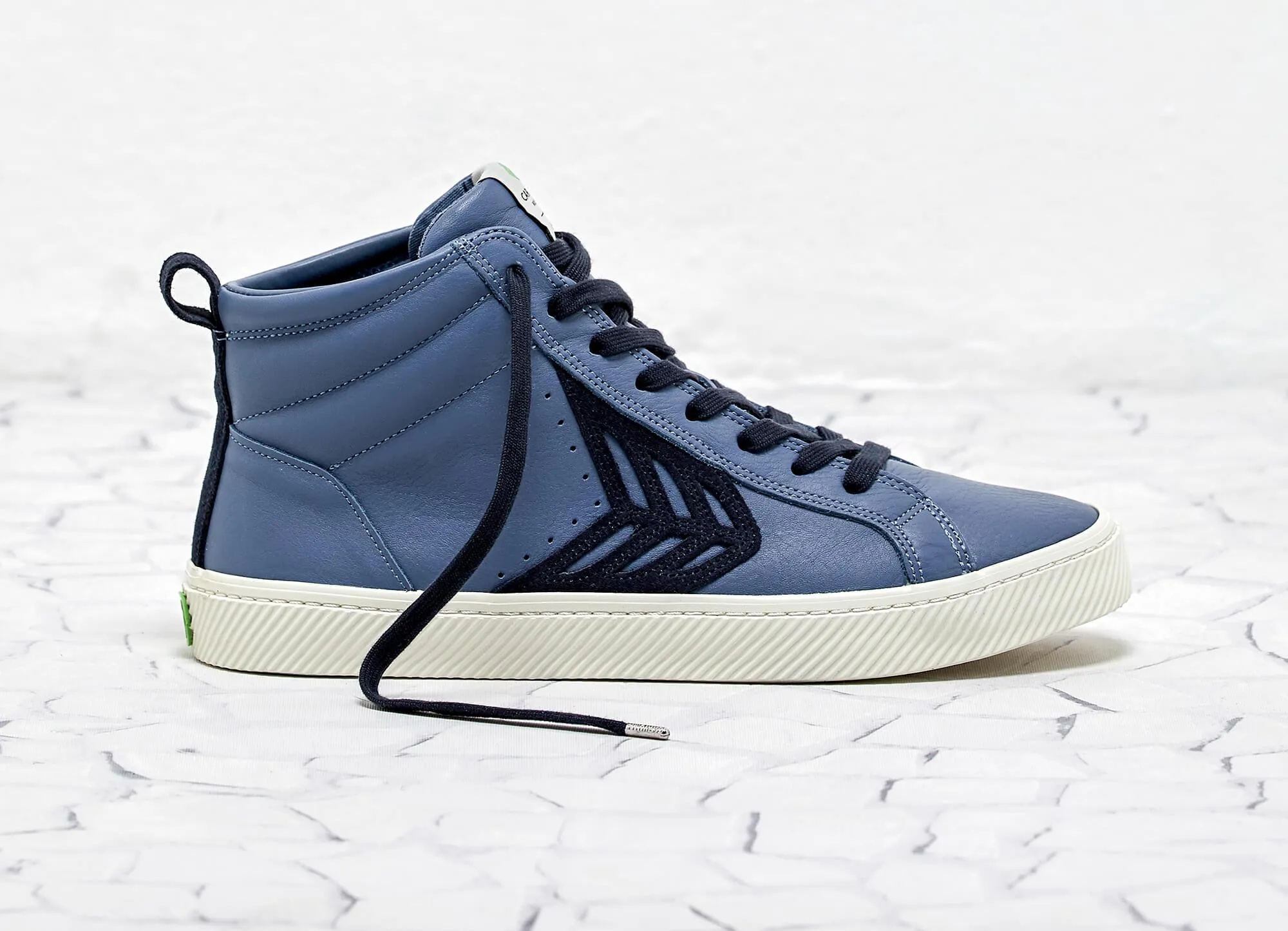 CATIBA High Cloud Blue Premium Leather Navy Logo Sneaker Men