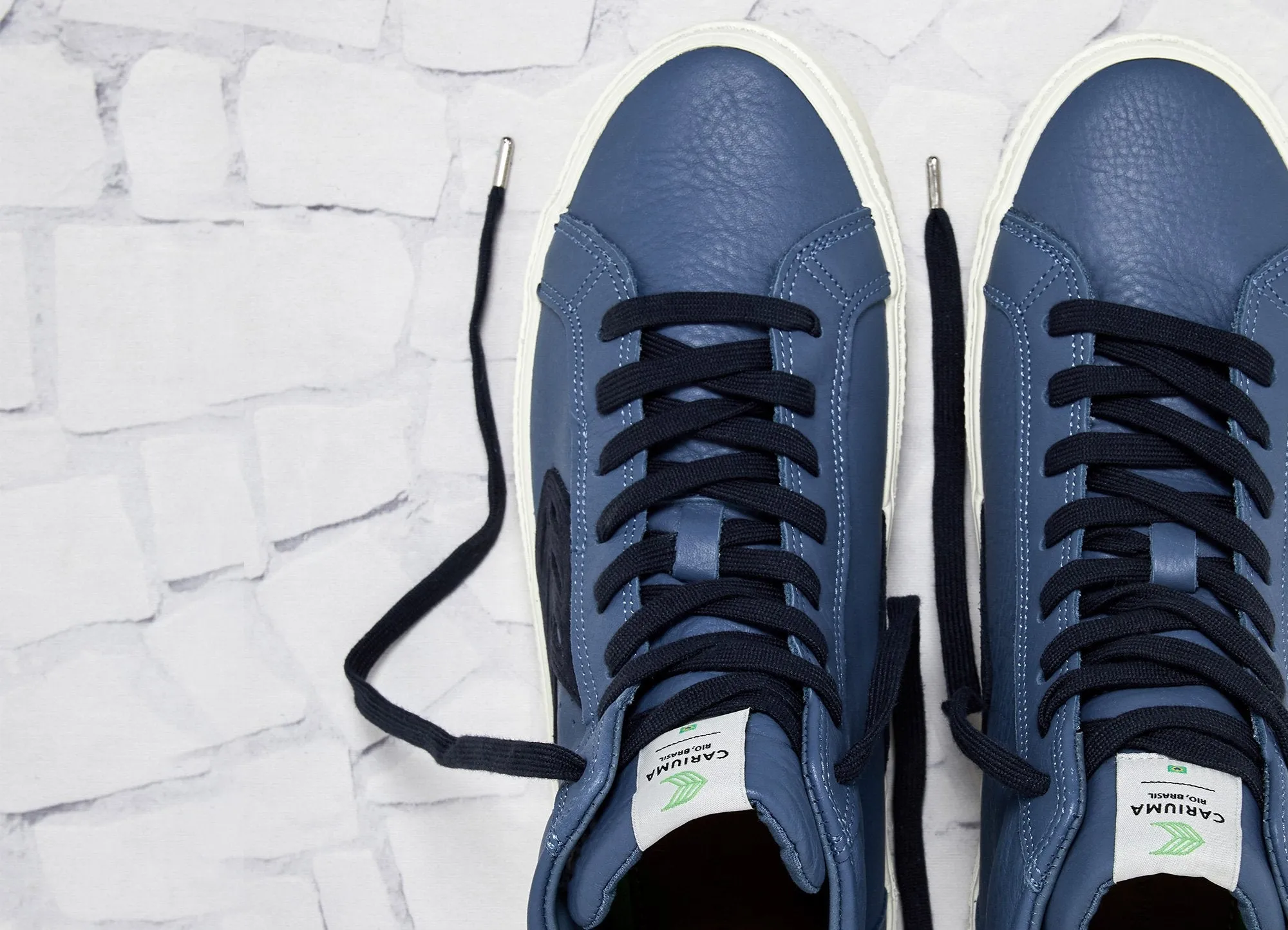 CATIBA High Cloud Blue Premium Leather Navy Logo Sneaker Men