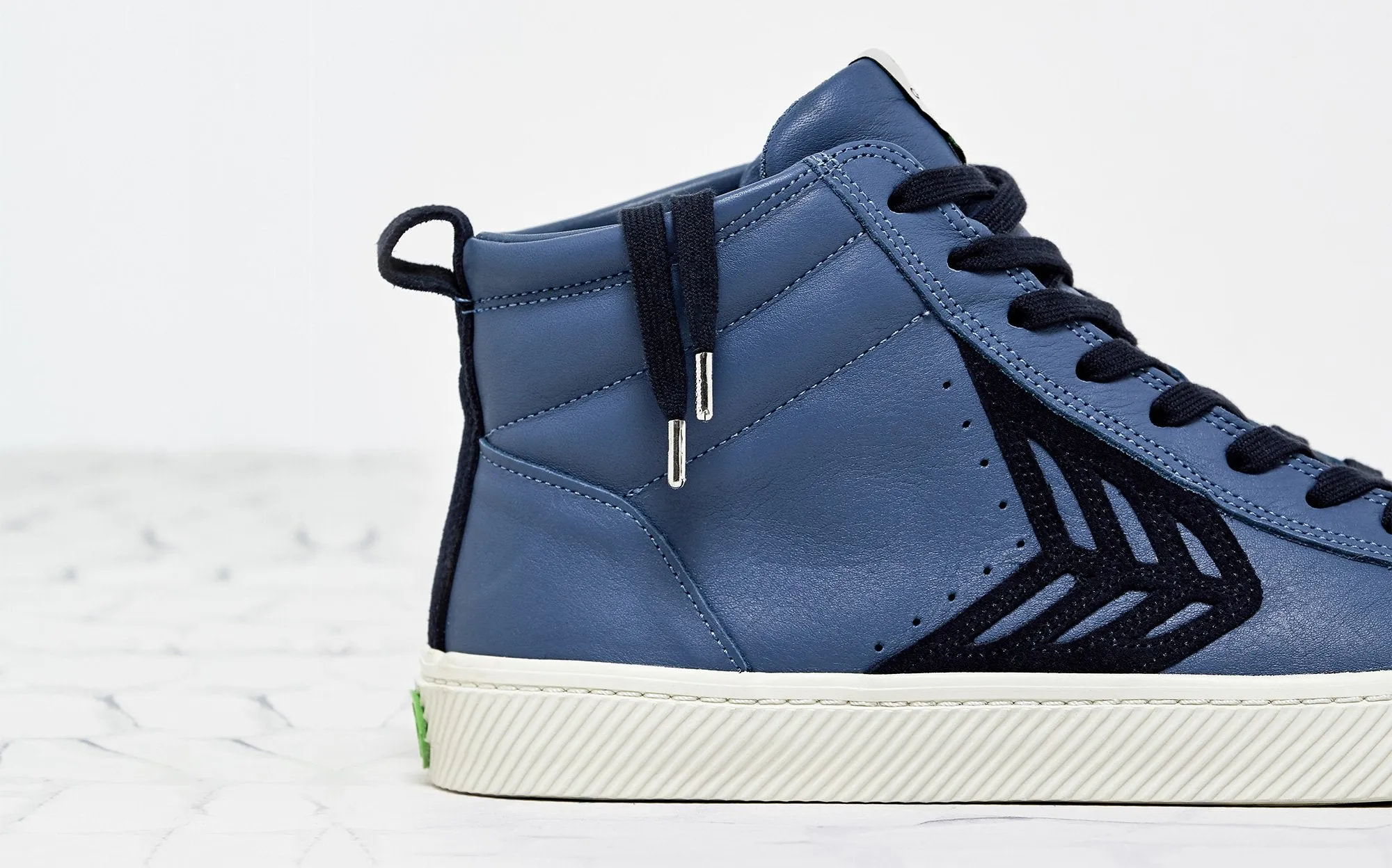 CATIBA High Cloud Blue Premium Leather Navy Logo Sneaker Men