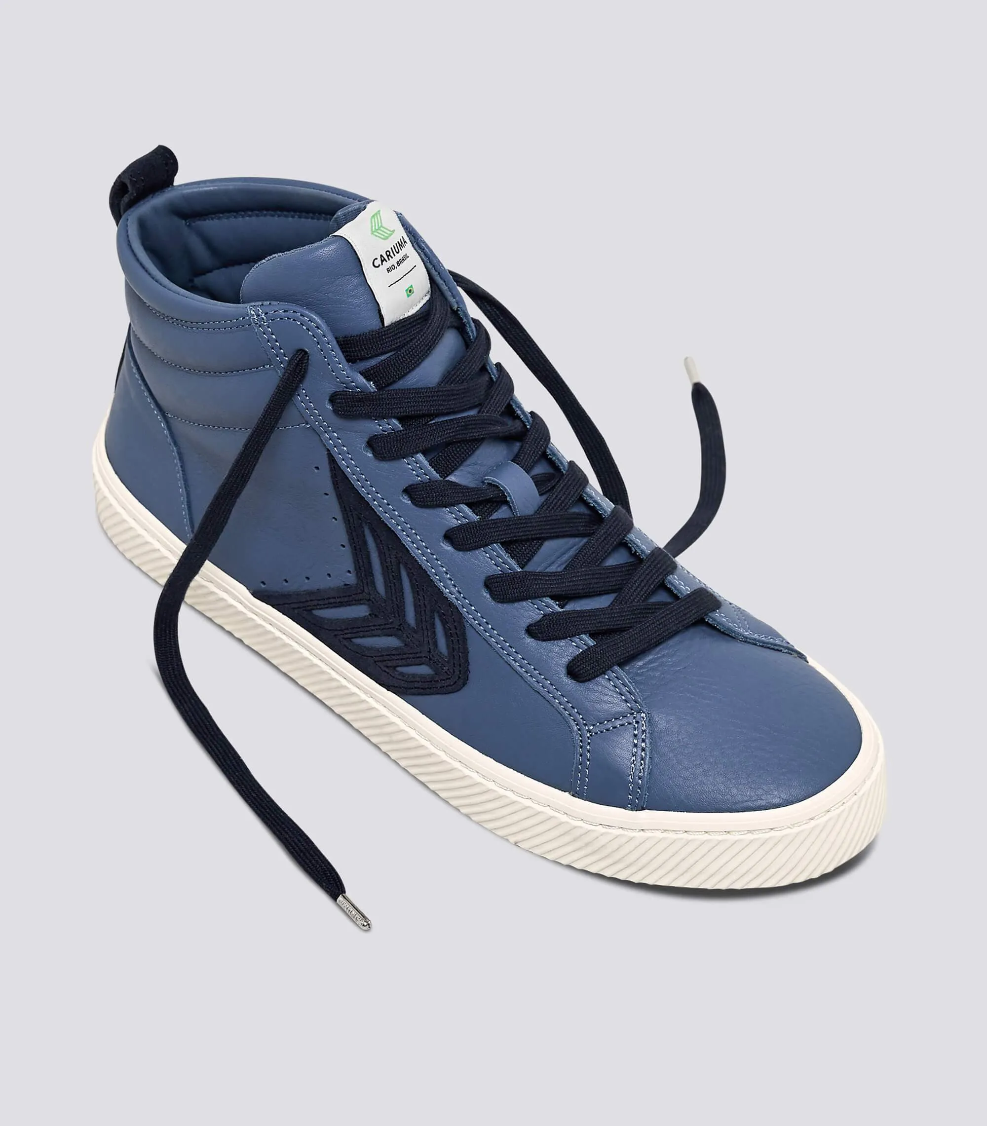 CATIBA High Cloud Blue Premium Leather Navy Logo Sneaker Men