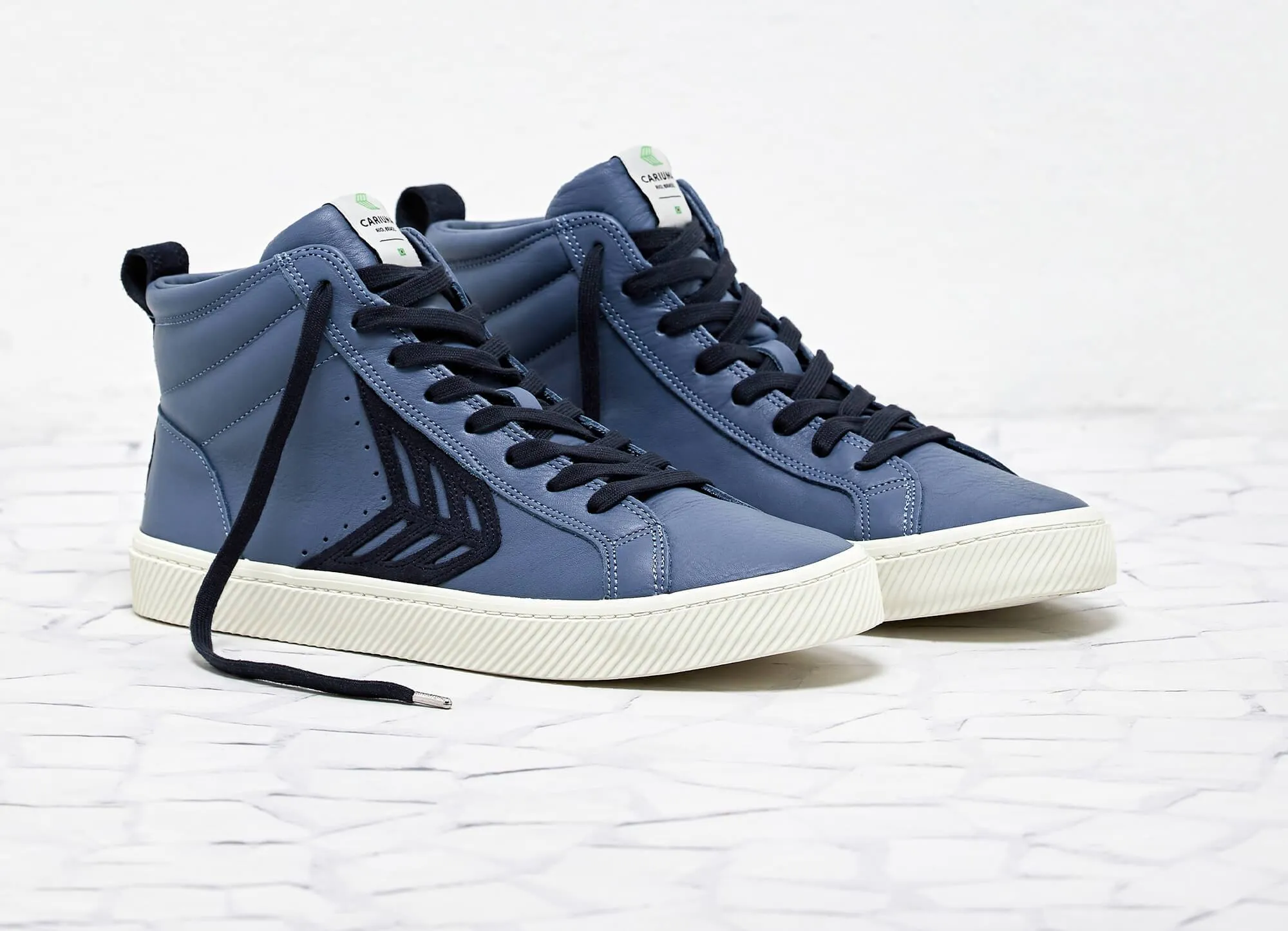 CATIBA High Cloud Blue Premium Leather Navy Logo Sneaker Men