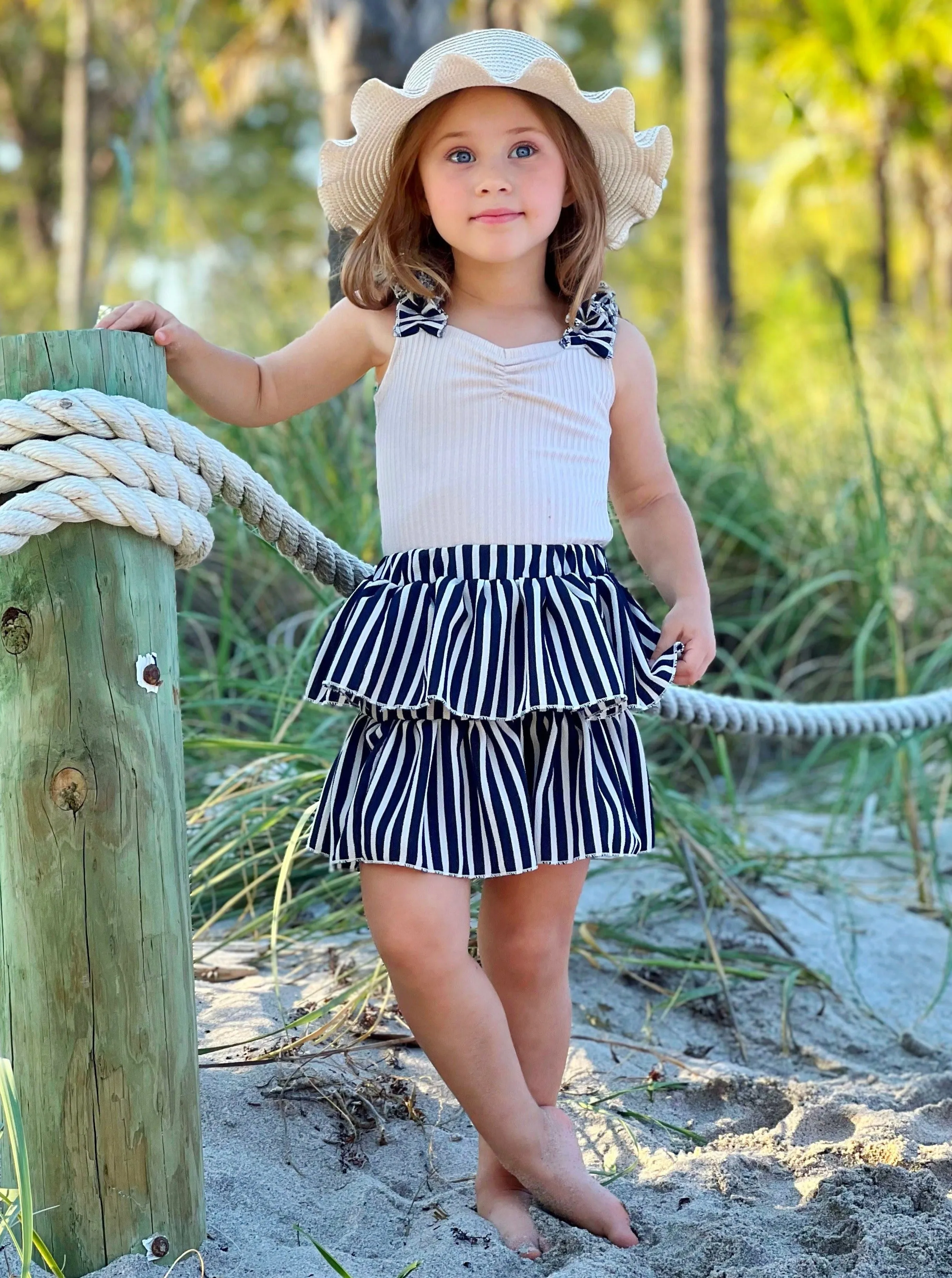 Classy Lifestyle Ruffled Tank and Skirt Set