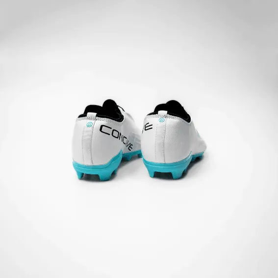 CONCAVE Halo v2 FG Football Boot - White/Cyan/ Black - Youth - Kids