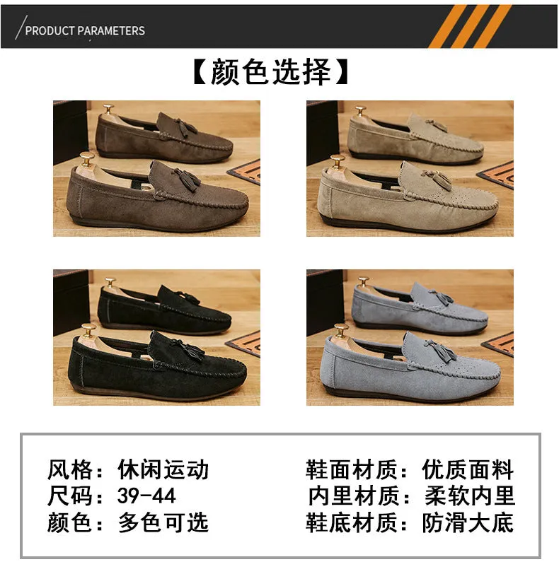 Cross-border Doudou men's shoes spring British style fringed men's casual leather shoes lazy one-pedal driving soft-soled trendy shoes