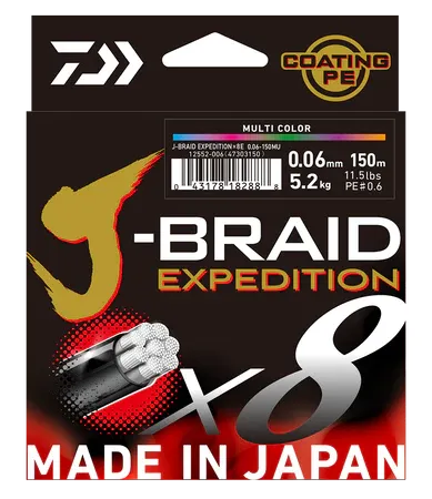 Daiwa J-Braid Expedition X8 150m Orange