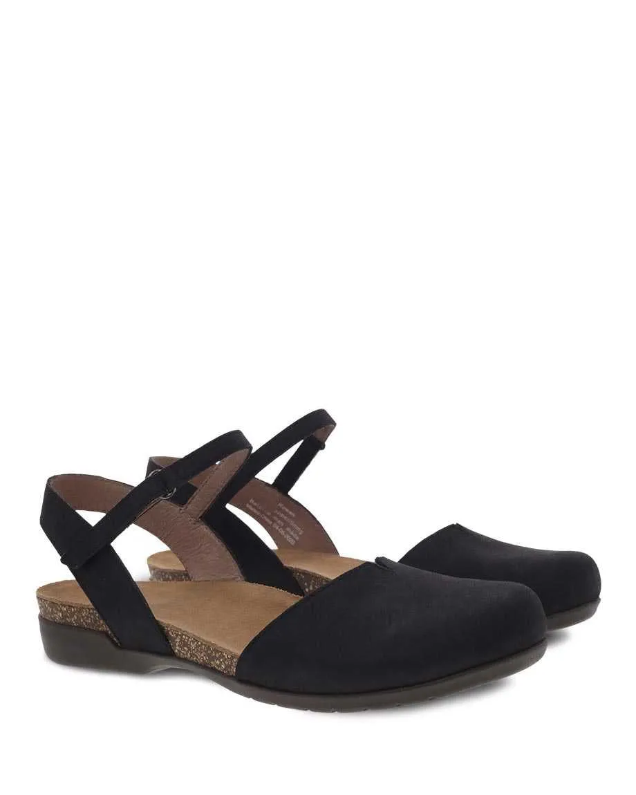 Dansko Women's Rowan Sandal - Black Milled Nubuck