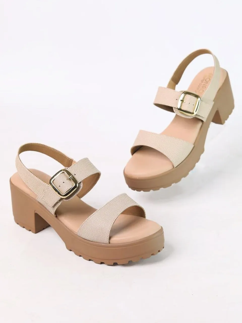 Darya Beige Platform Heels