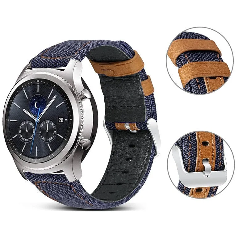 Denim & Leather Watch Straps Compatible with the Timex 22mm Range