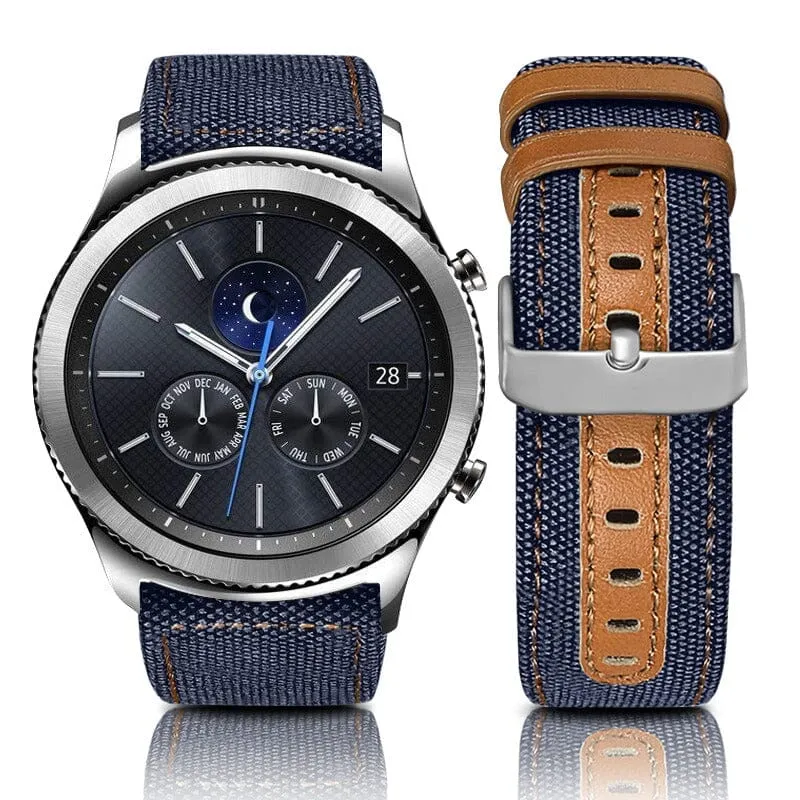 Denim & Leather Watch Straps Compatible with the Timex 22mm Range