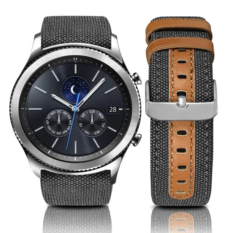 Denim & Leather Watch Straps Compatible with the Timex 22mm Range