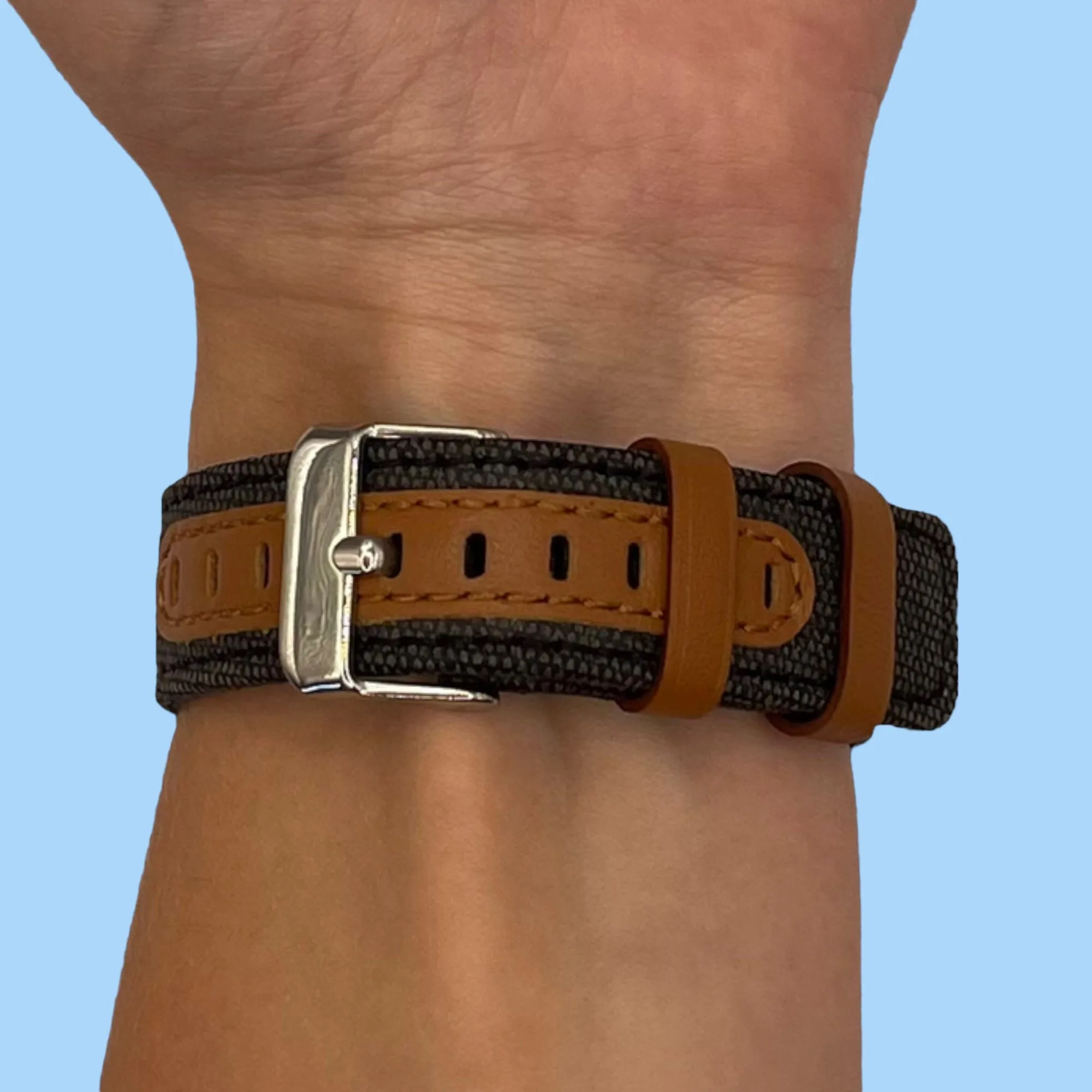 Denim & Leather Watch Straps Compatible with the Timex 22mm Range