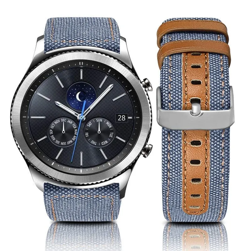 Denim & Leather Watch Straps Compatible with the Timex 22mm Range