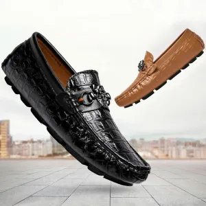 Fashion Slip-On Genuine Leather Men's Boat Driving Shoes Loafers