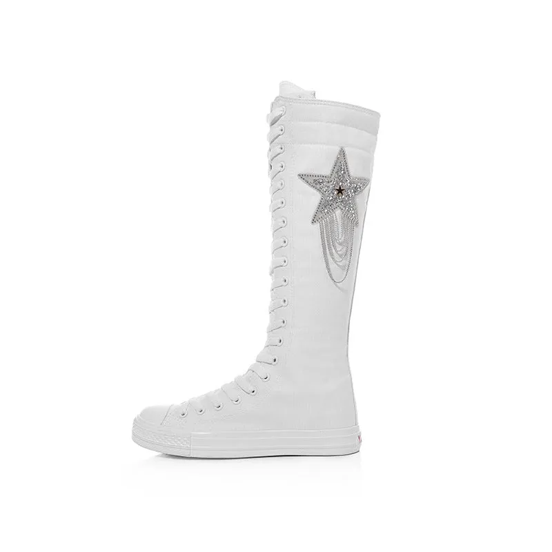 Five Pointed Star Canvas Boots