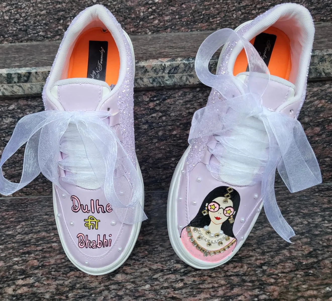 FUNKY N TRENDY hand painted water resistant wedding theme shoes for Dulhe ki Bhabhi / handcrafted shoes / quirky shoes/ bridesmaid shoes