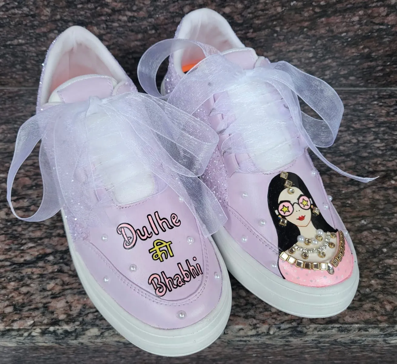 FUNKY N TRENDY hand painted water resistant wedding theme shoes for Dulhe ki Bhabhi / handcrafted shoes / quirky shoes/ bridesmaid shoes