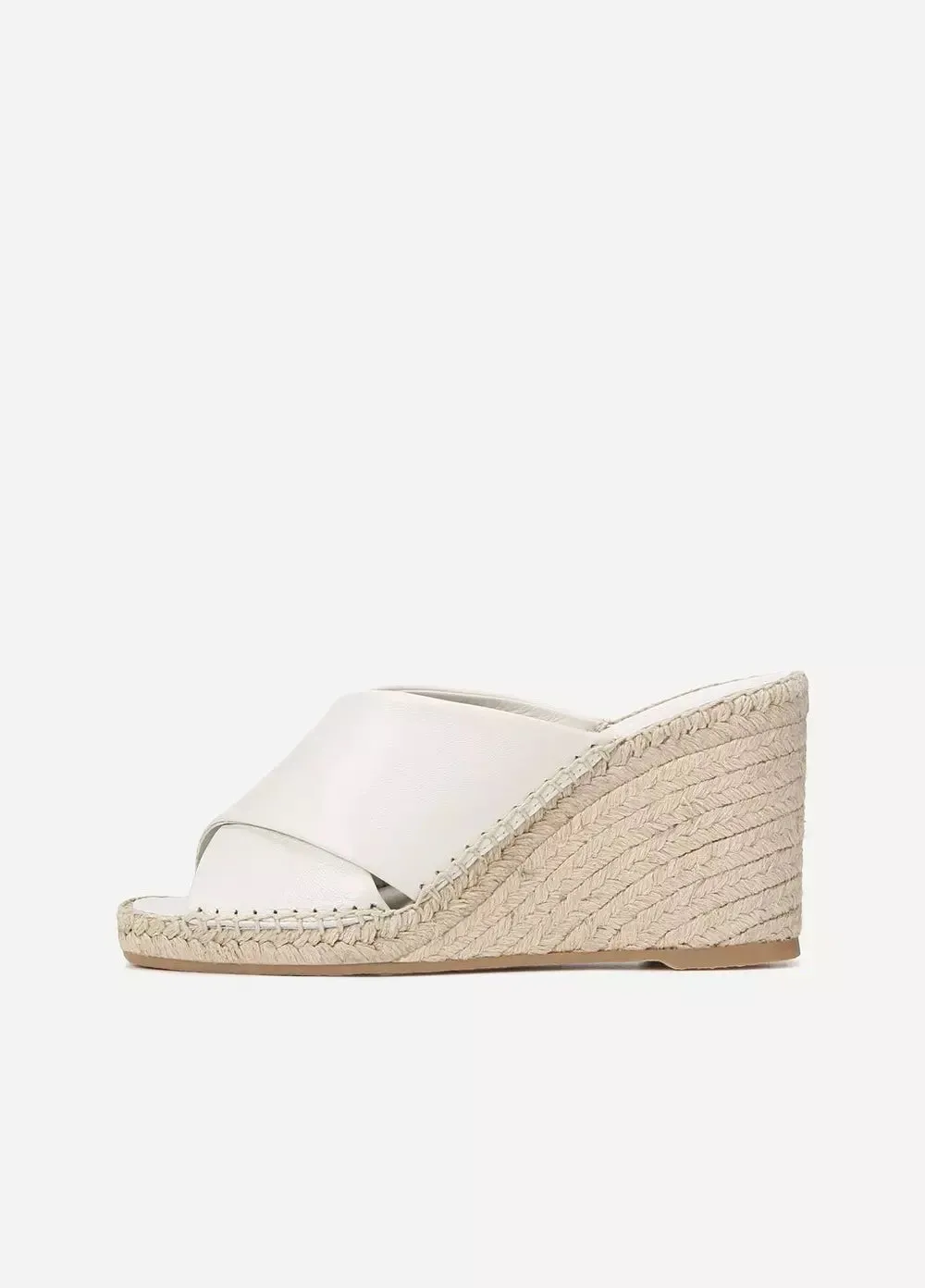 Gaelan Leather Wedge Sandal - Off White