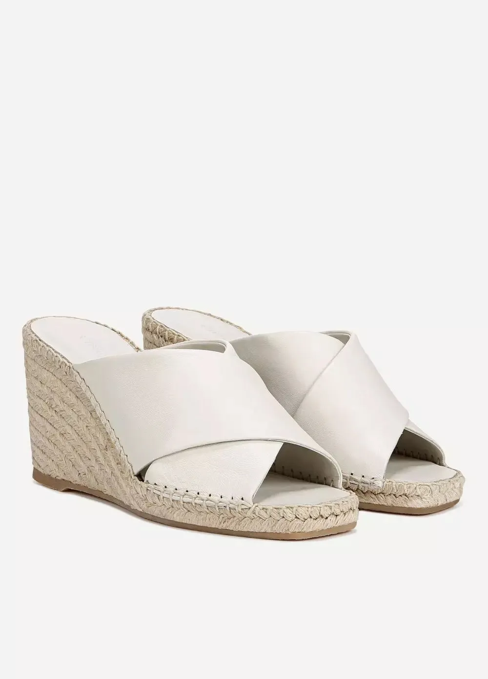 Gaelan Leather Wedge Sandal - Off White