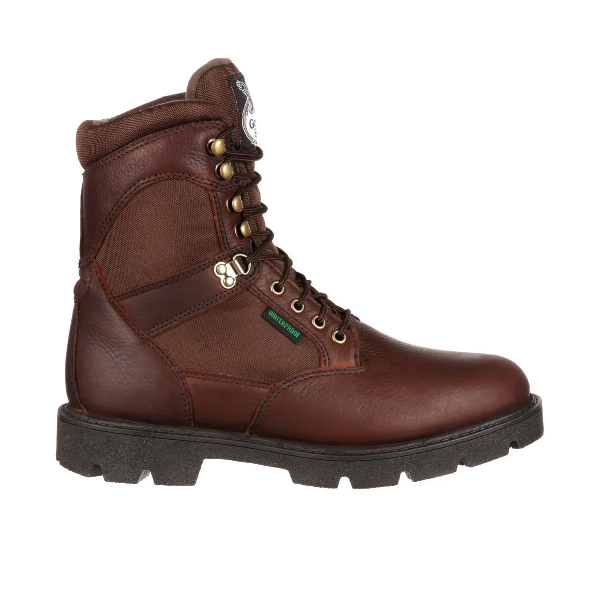 Georgia Homeland Mens Brown Leather Steel Toe WP Work Boots