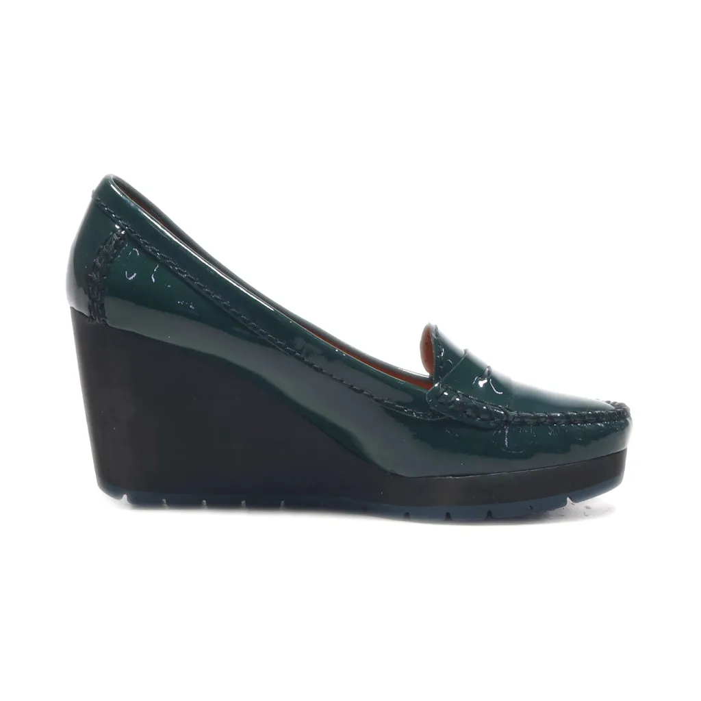 Geox Wedge Shoes Leather Green Colour For Women