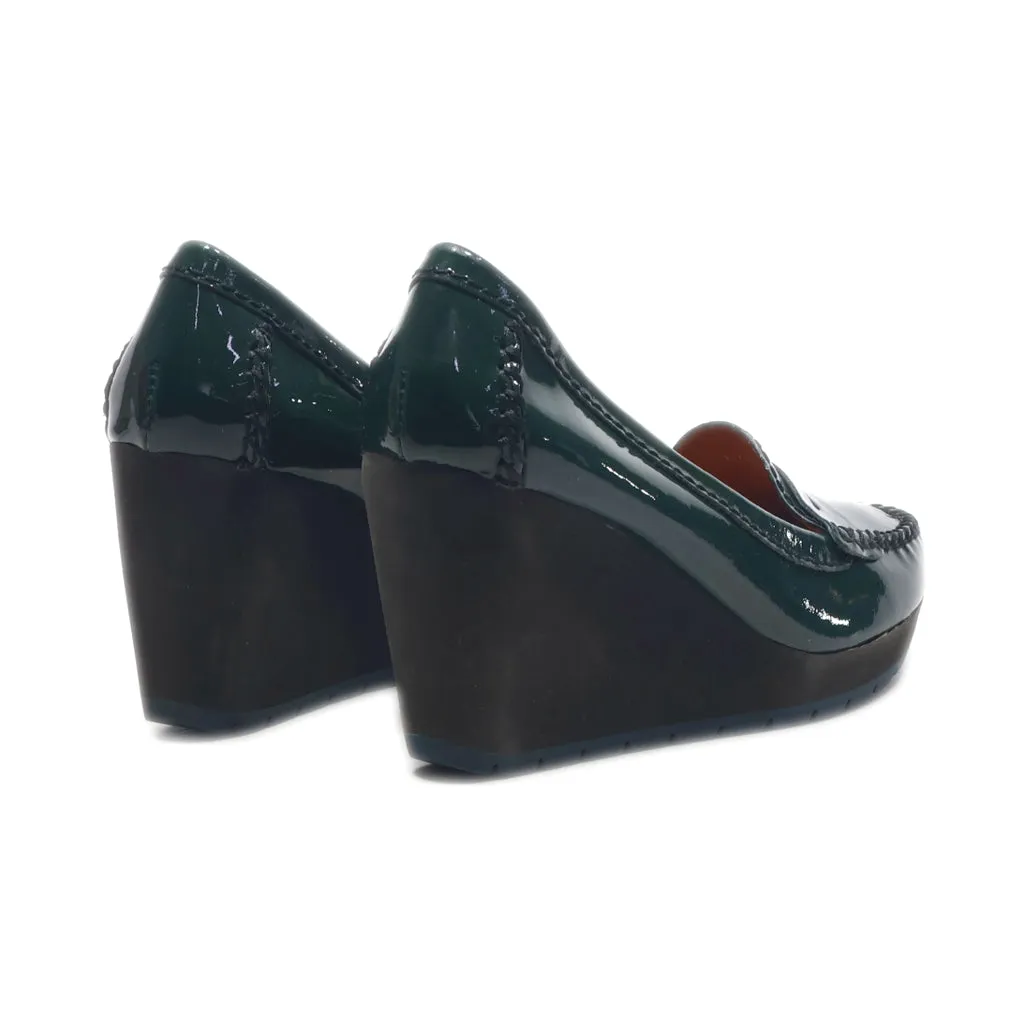 Geox Wedge Shoes Leather Green Colour For Women