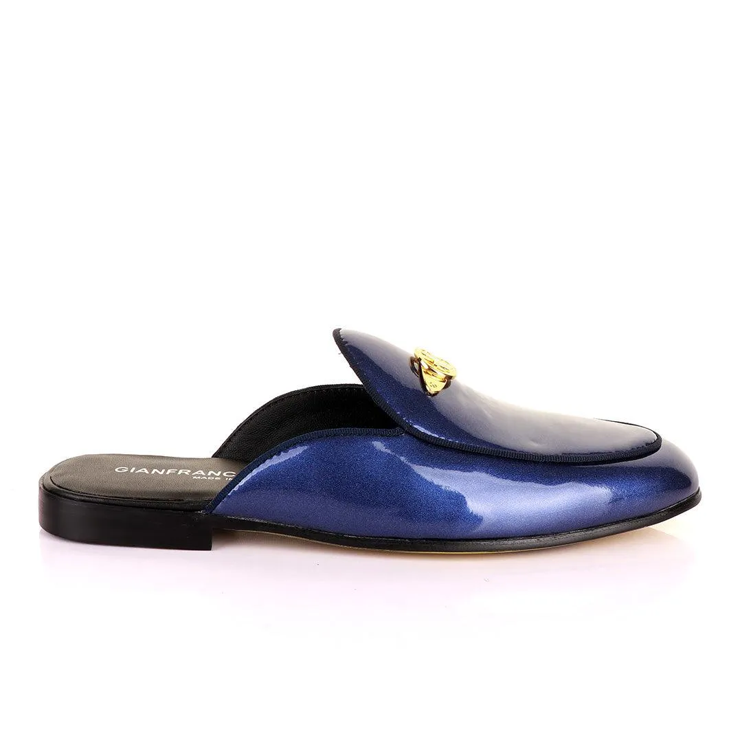 Gianfrranco Butteri Half Shoe With Gold Logo-Royal Blue