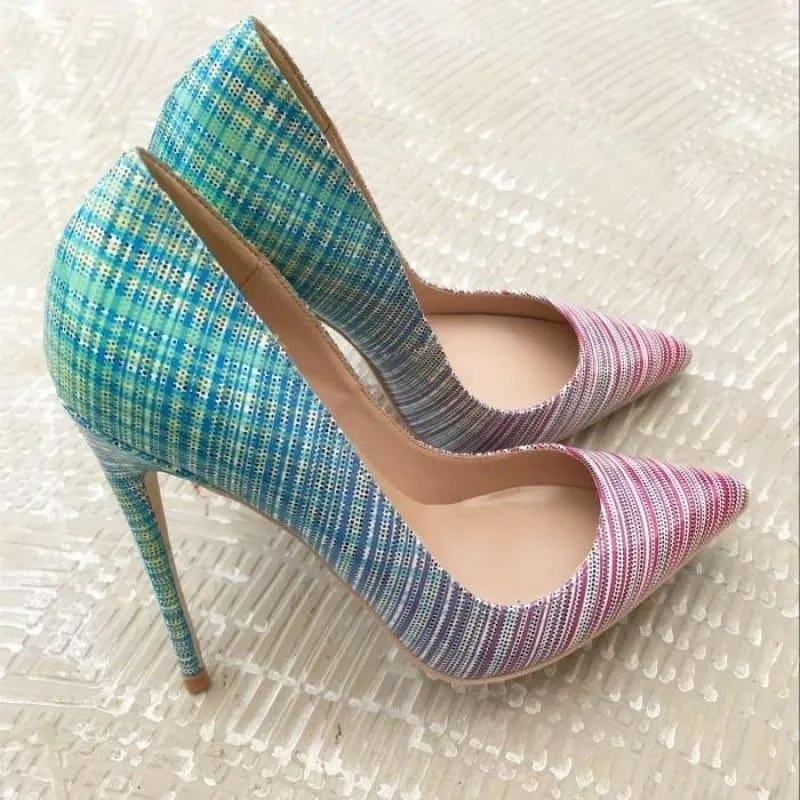 Gradient Color Ultra High Pointed Toe Single Pumps