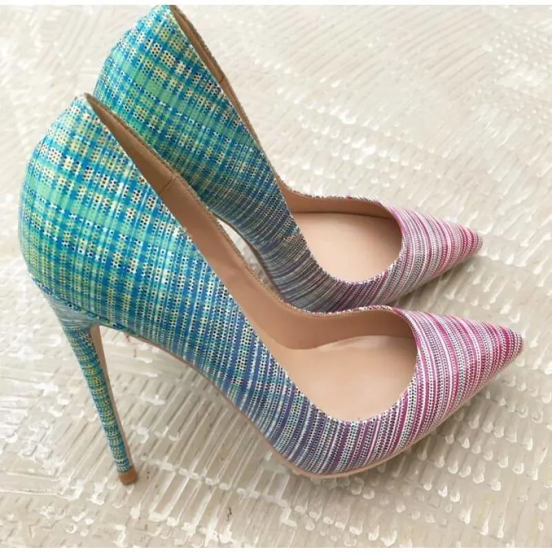 Gradient Color Ultra High Pointed Toe Single Pumps