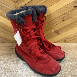 Henri Pierre - Women's Winter Boots: Red/Grey-women-W9