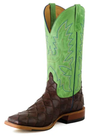 Horse Power Adult Boots - HP1824 Chocolate Filet Bottom with Green Sinsation Top