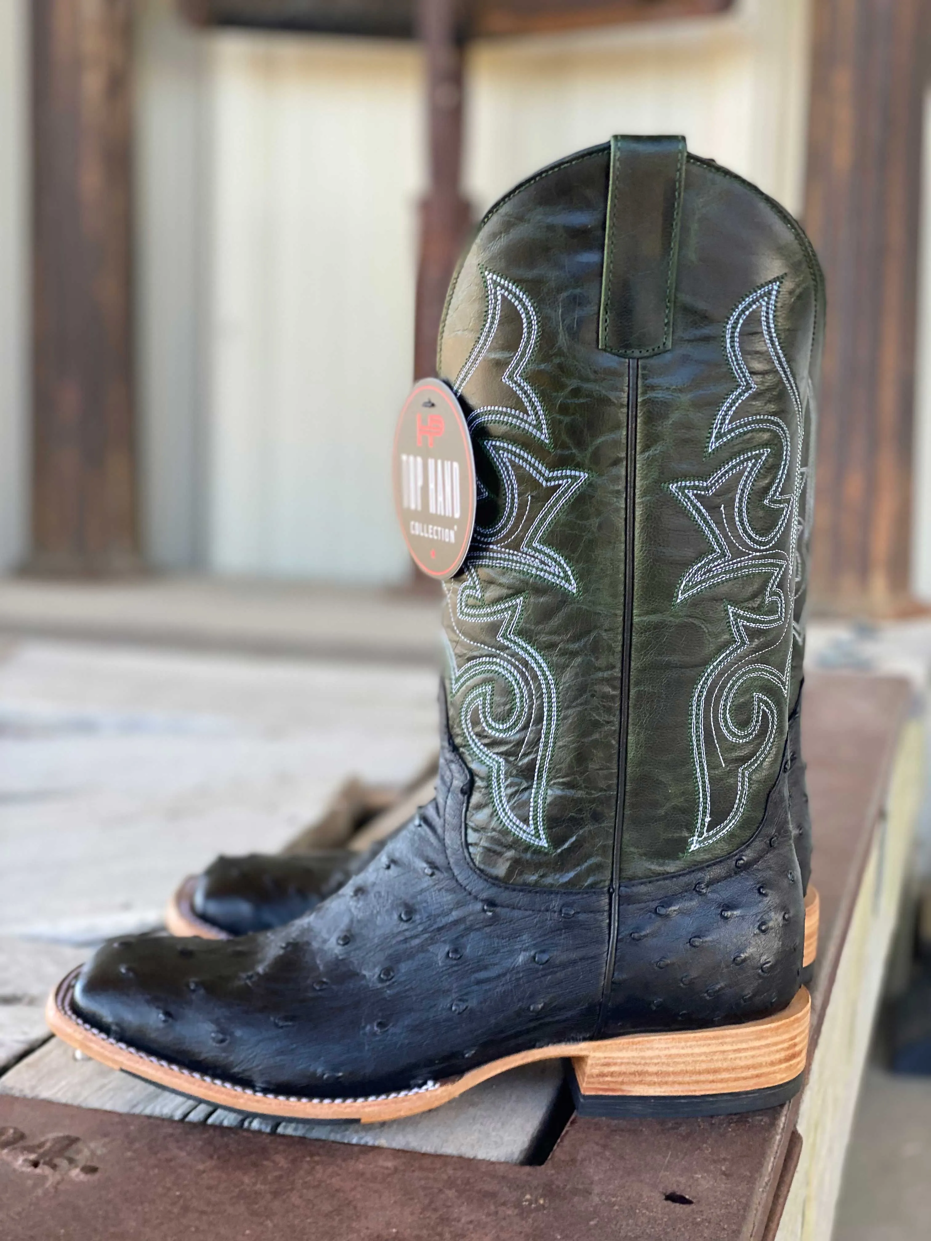 Horse Power Top Hand  | Black FQ Ostrich Boot