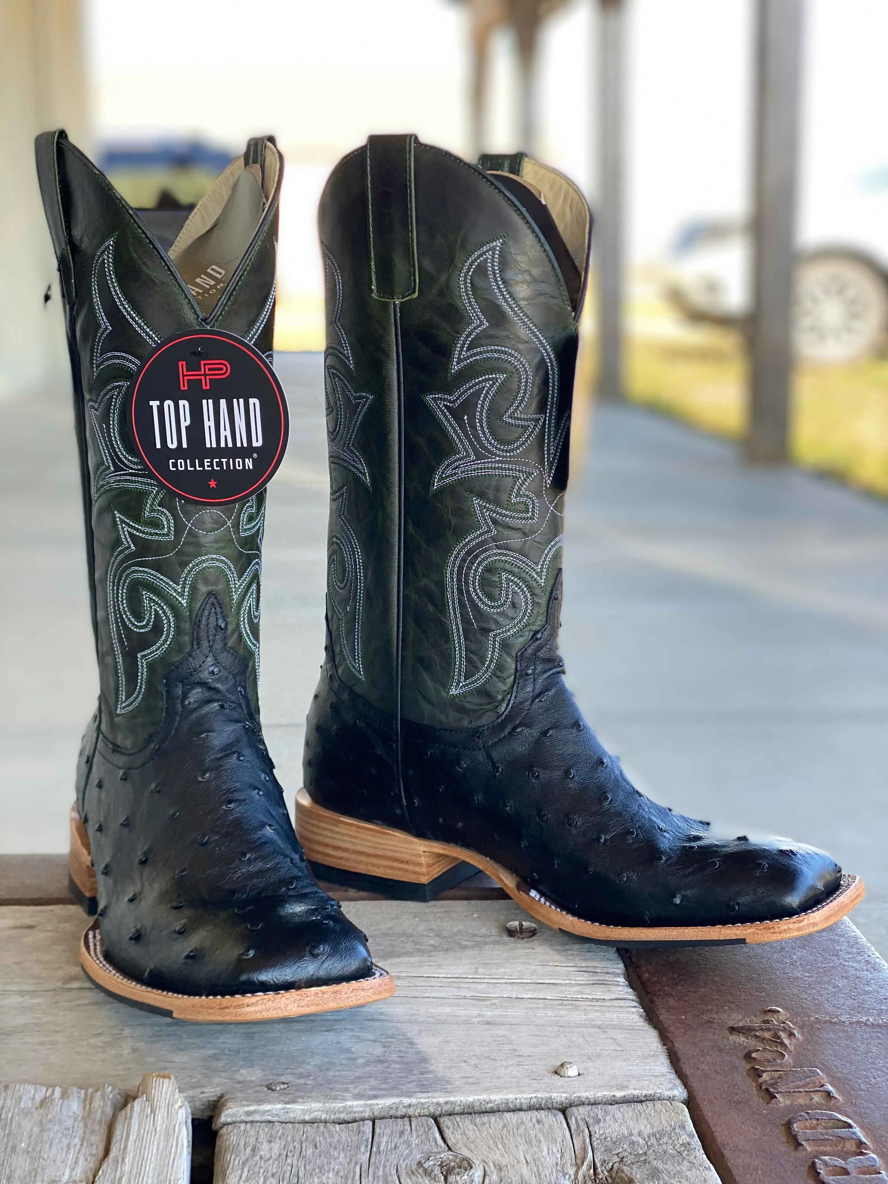 Horse Power Top Hand  | Black FQ Ostrich Boot