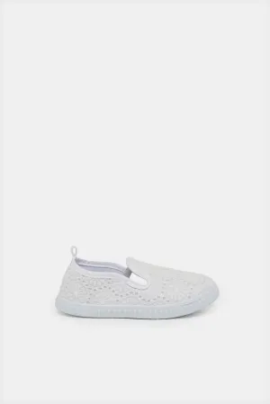 Infant Girls White Slip-On Pump