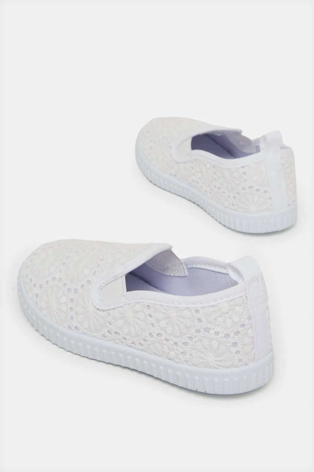 Infant Girls White Slip-On Pump