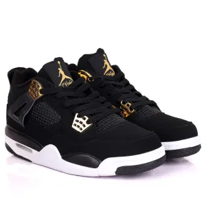 JD IV Union Black Skin With White  Sole Designed Sneakers