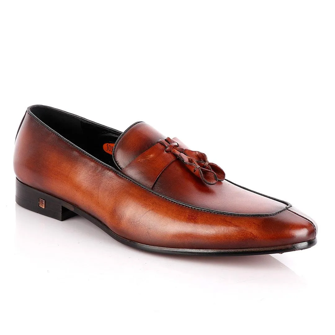 John Foster All round Brown Leather Tassel Loafer